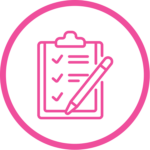 a notepad icon in a pink color and large size
